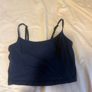 Navy Spaghetti Strap Crop Top